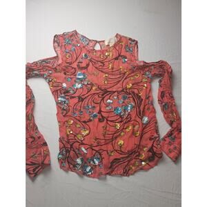 Nicole Miller Artelier Sequin Faux Silk Crinkle Blouse Women Size Medium